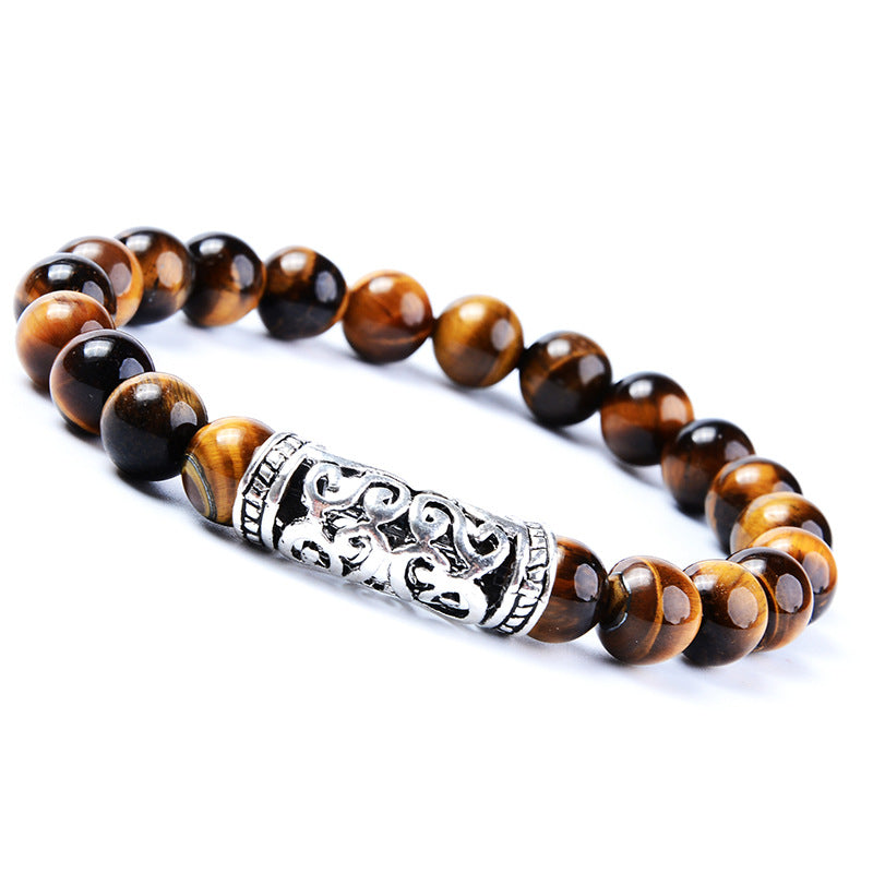 Wholesale Yellow Tiger Eye Emperor Stone Lion Head Bracelet